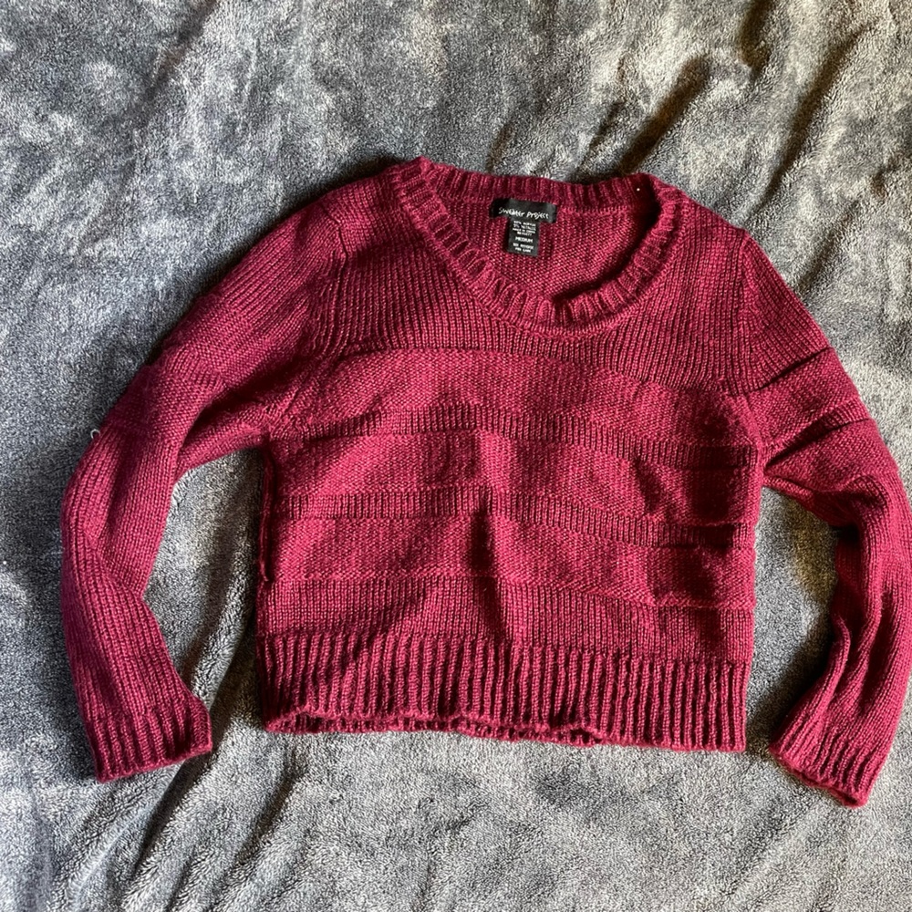 Burgundy crop long sleeve